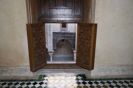 View of the Al-Attarine Madrasa in Fes, Morocco