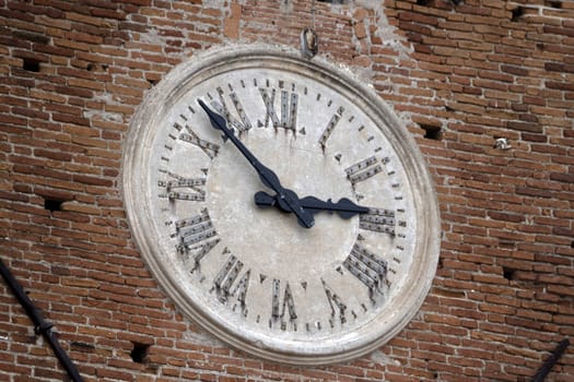 clock tower of Old noli medieval village liguria italy