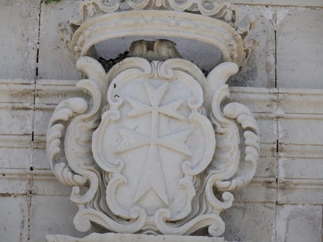 dome detail ortigia syracuse old buildings street view on sunny day Sicily, Italy