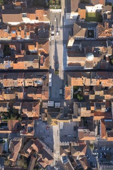 Aerial photographic documentation of the historic city of Pietrasanta Tuscany Italy 