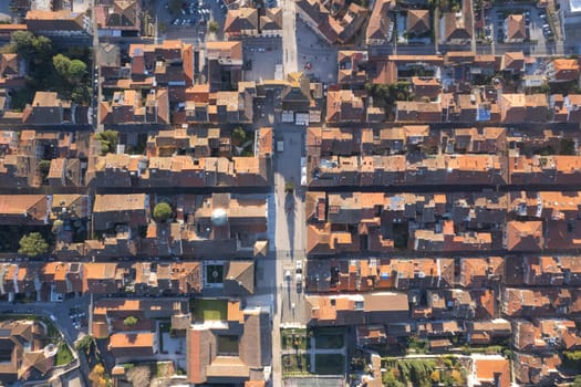 Aerial photographic documentation of the historic city of Pietrasanta Tuscany Italy 