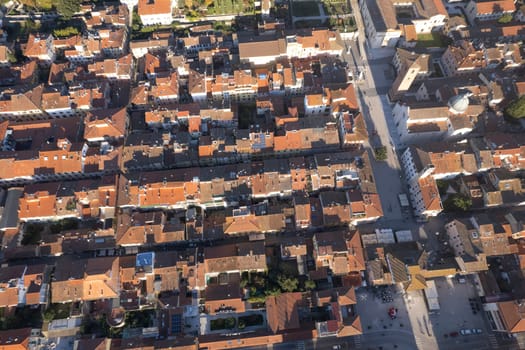 Aerial photographic documentation of the historic city of Pietrasanta Tuscany Italy 