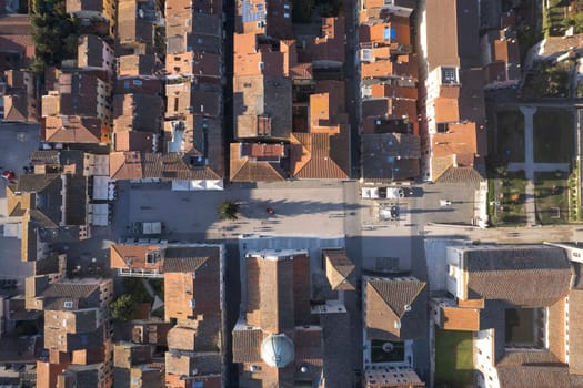 Aerial photographic documentation of the historic city of Pietrasanta Tuscany Italy 