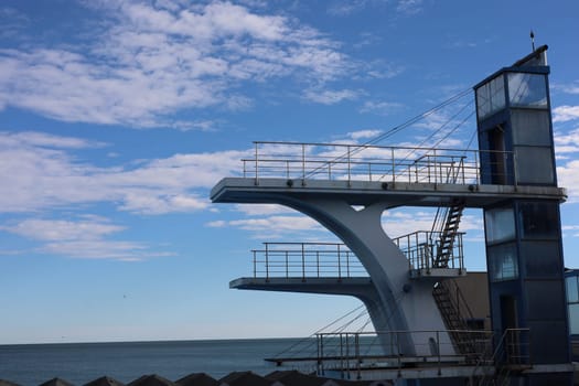 Diving boards on a sunny day. High quality photo