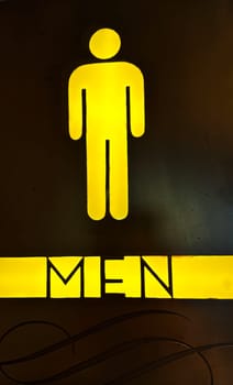 Men's signage and Symbol sign to indicate certain designated area with vibrant color could be used as multimedia creative content creation