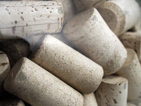 many wine bottle cork inside glass jar detail