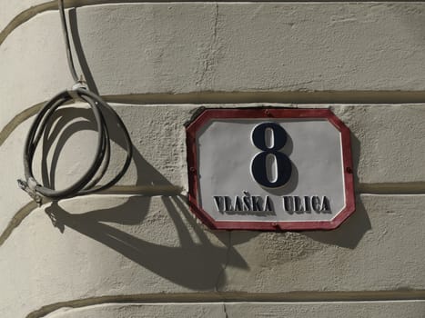 vlaska ulica street sign in old town Zagreb Croatia architecture city town building