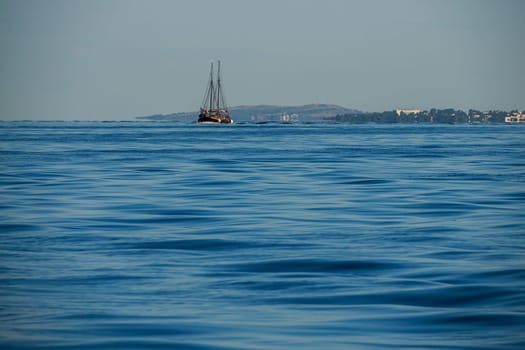 Ugljan island in front of Zadar - Archipelago - Islands of the Kornati archipelago national park in Croatia landscape view from the sea boat