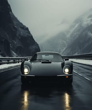 Classic cars on the road. High quality photo
