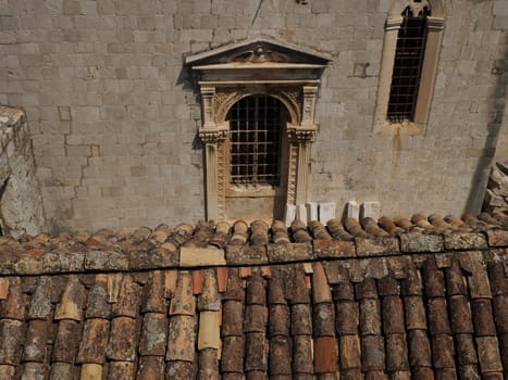 red tiles roof detail of Dubrovnik Croatia medieval town