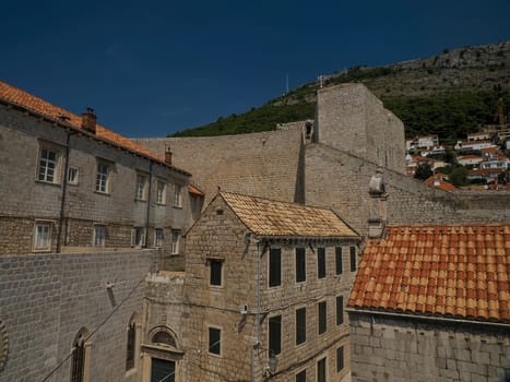 red tiles roof detail of Dubrovnik Croatia medieval town