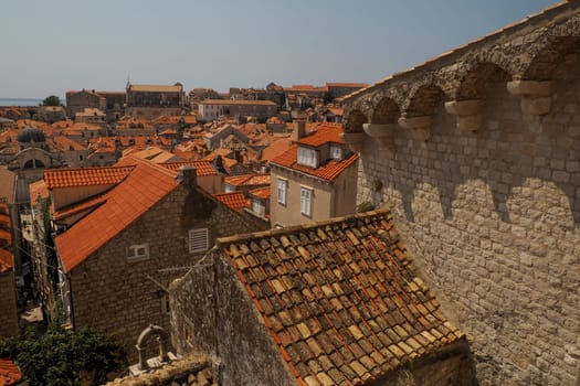 red tiles roof detail of Dubrovnik Croatia medieval town