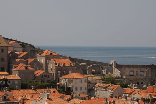 red tiles roof detail of Dubrovnik Croatia medieval town