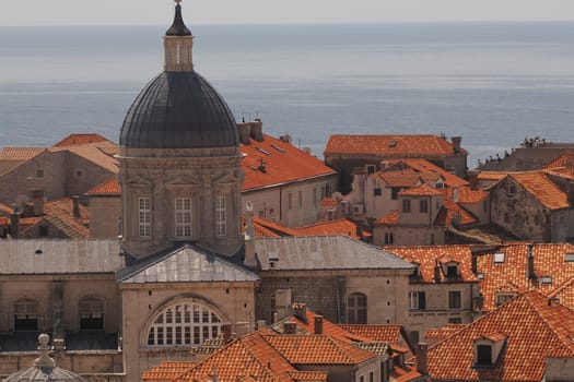 red tiles roof detail of Dubrovnik Croatia medieval town