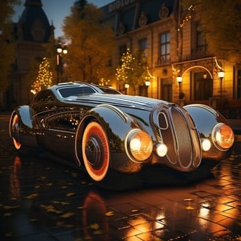 Supercar in cinematic lighting. 3D illustration. High quality photo