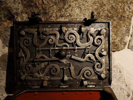 iron chest detail in Dubrovnik Croatia medieval town