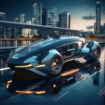 The technology behind modern cars - futuristic concept, with car sensors - 3d illustration