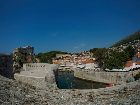 Dubrovnik Croatia medieval town view from the city walls