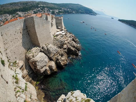 Dubrovnik Croatia medieval town view from the city walls