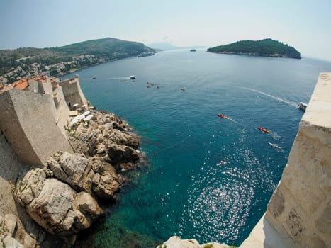 Dubrovnik Croatia medieval town view from the city walls