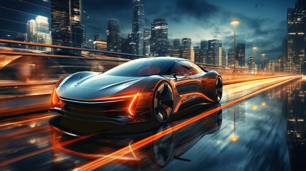 The technology behind modern cars - futuristic concept, with car sensors - 3d illustration
