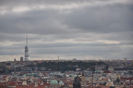 View of Prague and its roofs from Prague Hill, Prague, Czech Republic