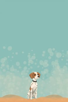 A happy and funny dog looking in front, neutral background