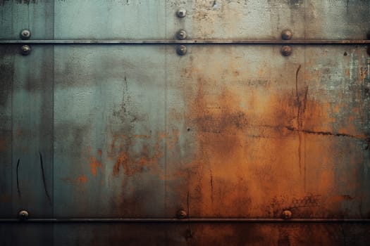 Dirt and rusty metal gate, wall texture background, aged wall