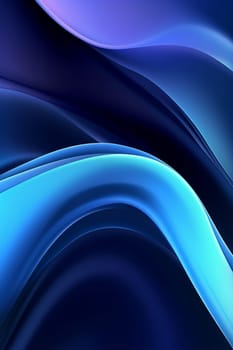 Curved smooth waves, blue cloth, blue satin, background wallpaper