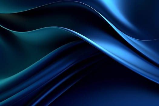 Curved smooth waves, blue cloth, blue satin, background wallpaper