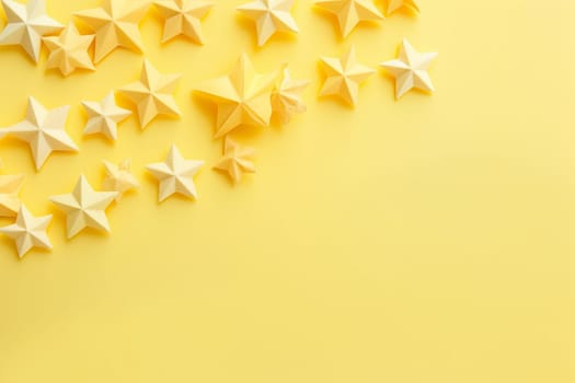 Yellow stars on yellow background, copy space, spark, light, banner, background