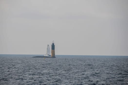 lighthouse of porquerolles island france, panorama landscape