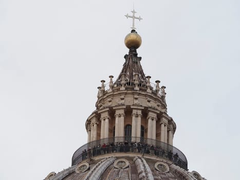 saint peter basilica rome view from rooftop detailof dome