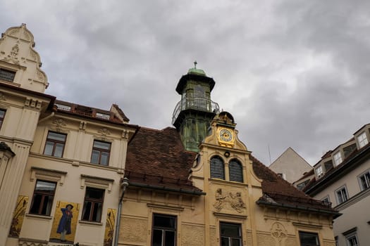 Glockenspiel Graz Austria, in winter season