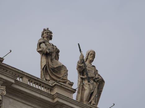 saint peter basilica rome detail of statue on columns roof