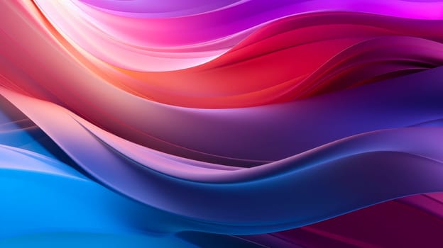 Beautiful luxury 3D modern abstract neon multicolored blue and pink background composed of waves with light digital effect