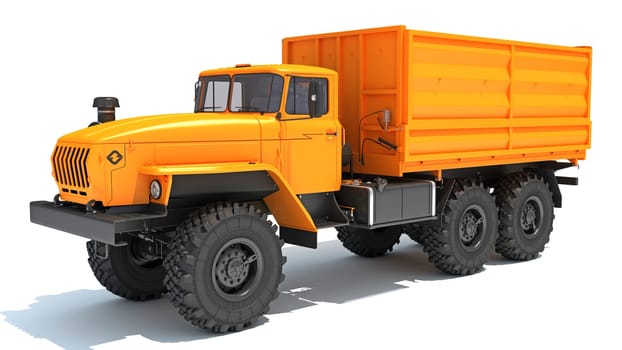 Off Road Truck 6x6 Vehicle 3D Rendering