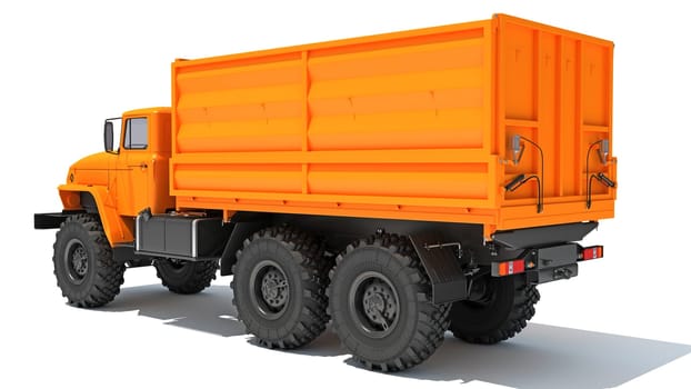 Off Road Truck 6x6 Vehicle 3D Rendering