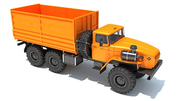 Off Road Truck 6x6 Vehicle 3D Rendering