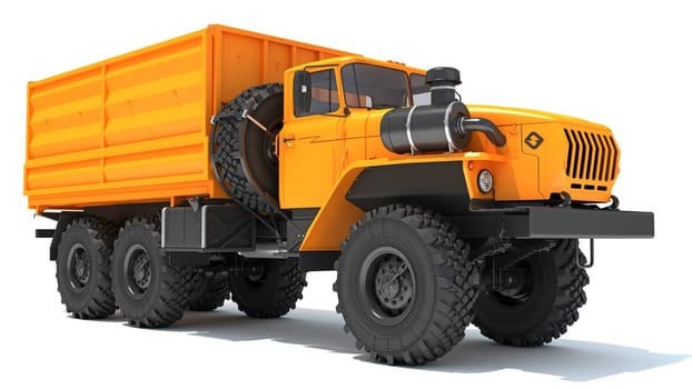 Off Road Truck 6x6 Vehicle 3D Rendering