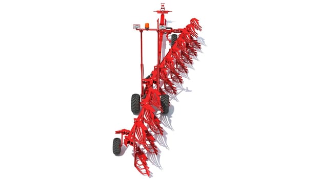 Semi Mounted Plough farm equipment 3D rendering