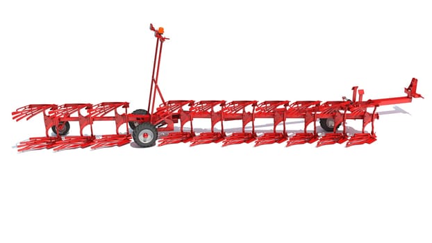 Semi Mounted Plough farm equipment 3D rendering