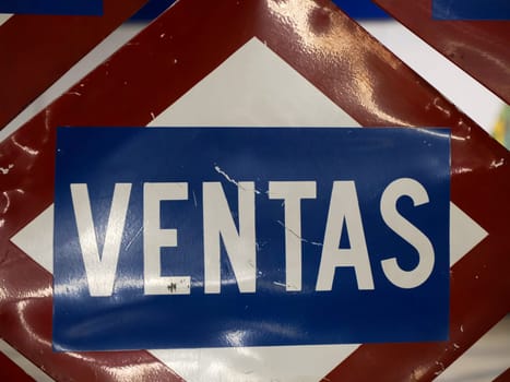 Ventas Metro Station Sign in Madrid Spain detail