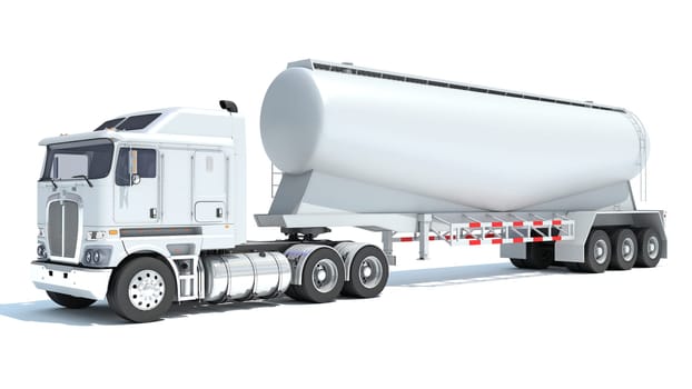 Truck with Tank Trailer 3D rendering