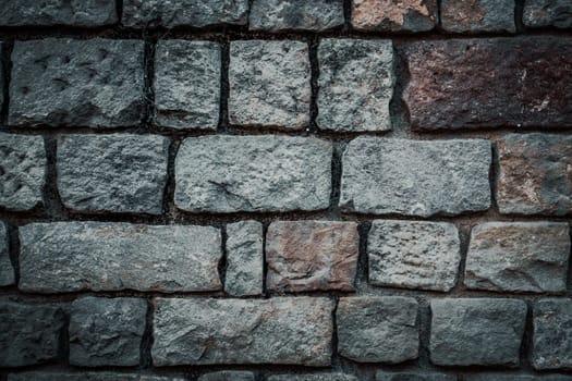 Close up old gray brick texture wall concept photo. Mediterranean architecture, urban city life. District of European town, Barcelona. High quality picture for wallpaper, travel blog.