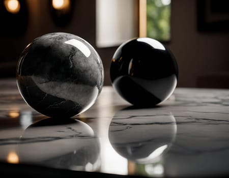 Professional interior design with expensive black marble and granite. Excellent background for presentation and product. High quality illustration