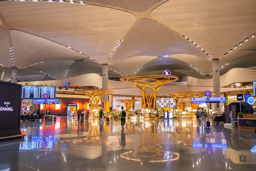 TURKEY, ISTANBUL, 9 AUGUST, 2022: Modern Istanbul International airport interior, Istanbul. Turkey
