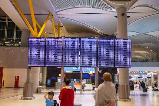 TURKEY, ISTANBUL, 9 AUGUST, 2022: Modern Istanbul International airport interior, Istanbul. Turkey