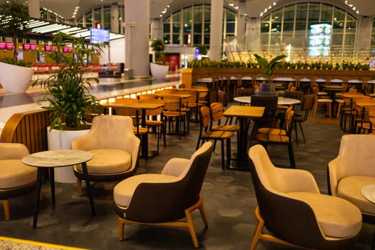 TURKEY, ISTANBUL, 9 AUGUST, 2022: Modern Istanbul International airport interior, Istanbul. Turkey