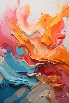 colored abstract painting with dense brush strokes and a variety of shapes and patterns - AI generative